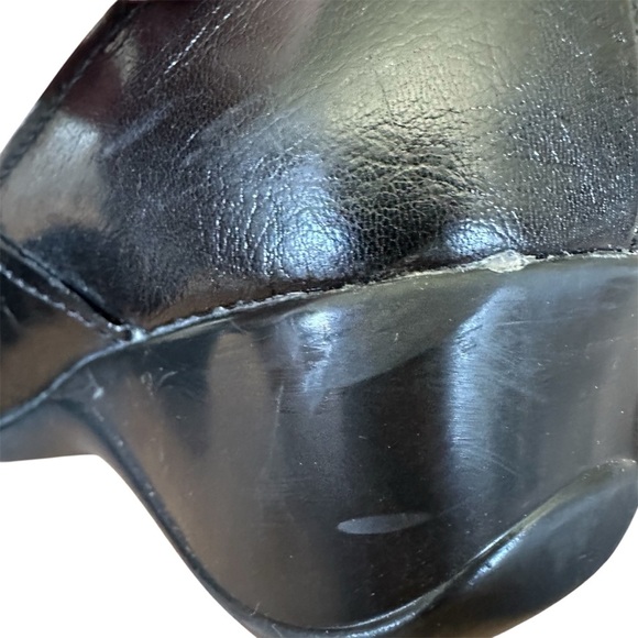 NATURALIZER ANDE Woman Shoes Black Leather Wedge Stretchy Strap Size 8.5M - Picture 10 of 11